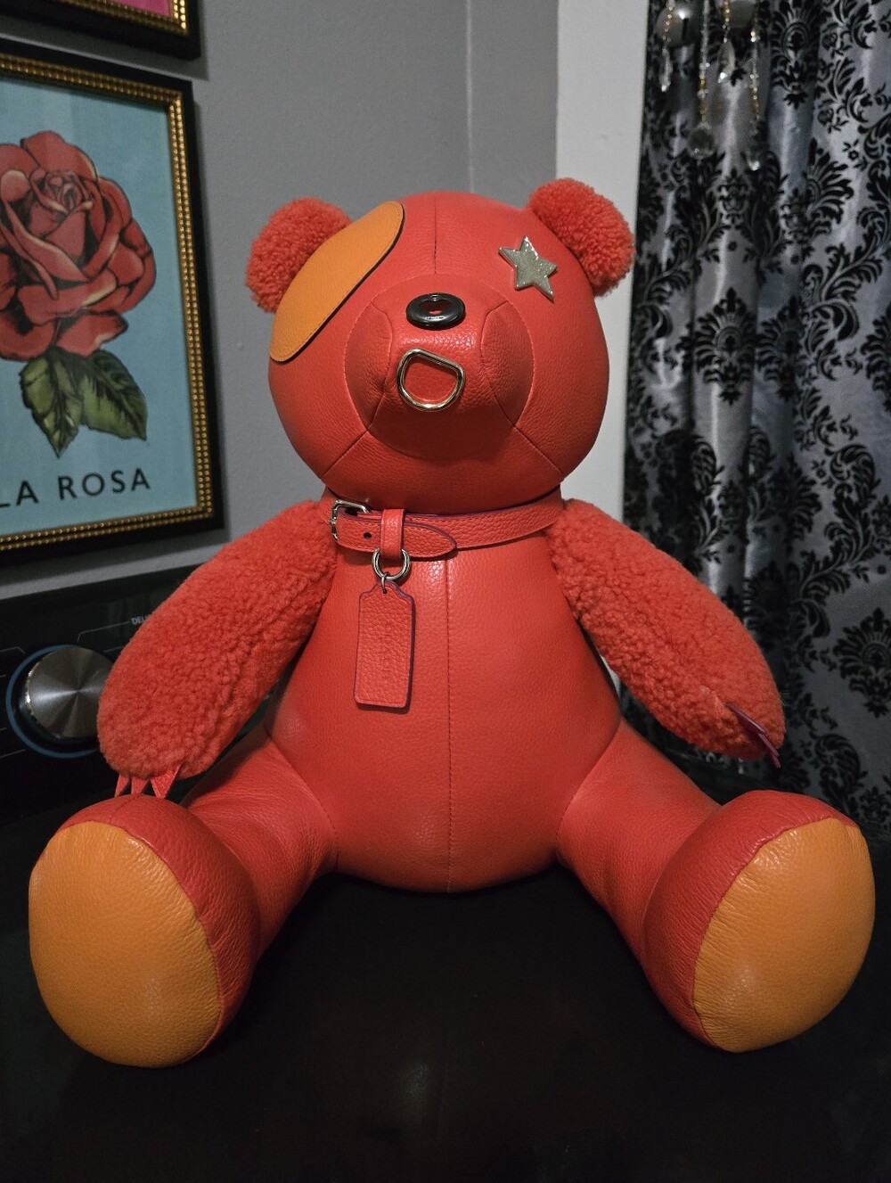 Rare Giant COACH Limited Edition Teddy Bear Leather & Shearling F56846